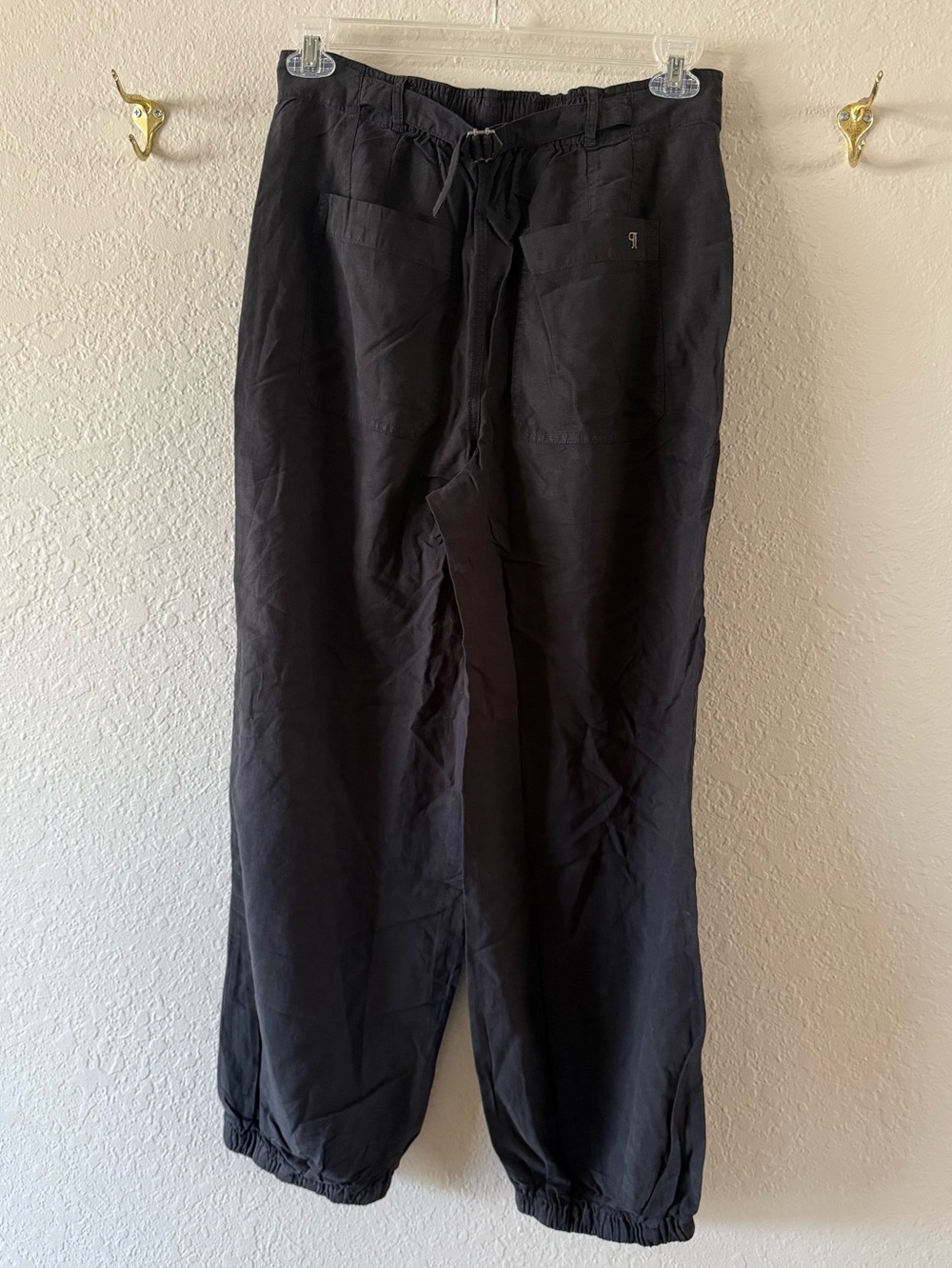Pilcro Anthropologie Black Linen Blend Sailor Style Baggy Jogger Pants Size 29 - Picture 7 of 13